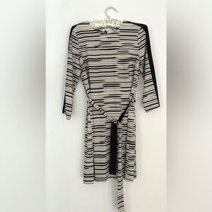 armany exchange geometric m Striped Black and White Dress